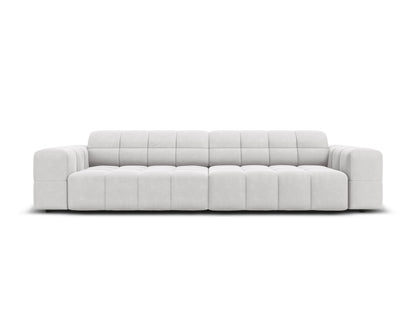 Chicago — Sofa Silver (Bluvel 03) Black Plastic