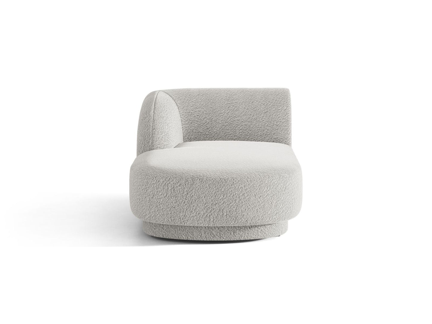 Miley — Chaise Longue Light Grey (Baloo 2085) Black Plastic Left