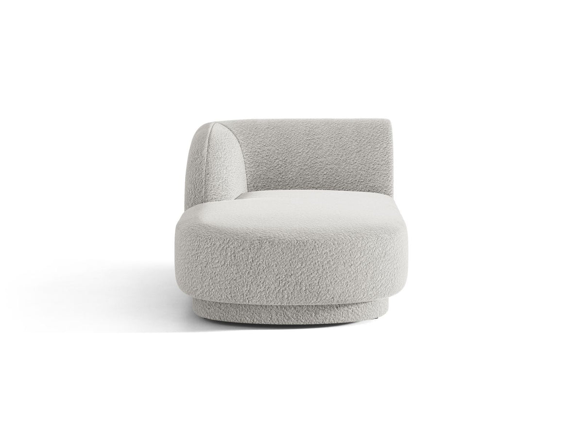 Miley — Chaise Longue Light Grey (Baloo 2085) Black Plastic Left