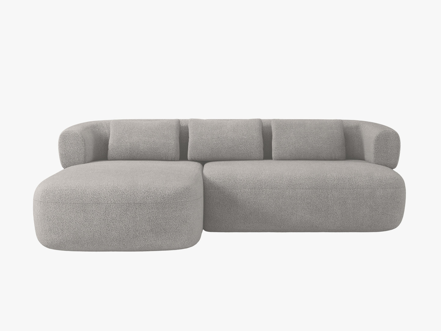 Jenny — Corner Sofa Light Grey (Now or Never 83) Black Plastic Left