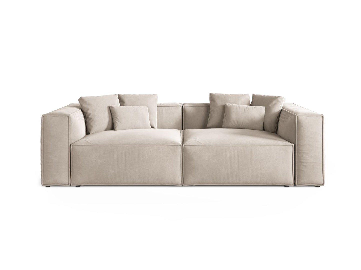Aveiro — Sofa Light Beige (Casino Pearl) Black Plastic