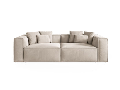 Aveiro — Sofa Light Beige (Casino Pearl) Black Plastic