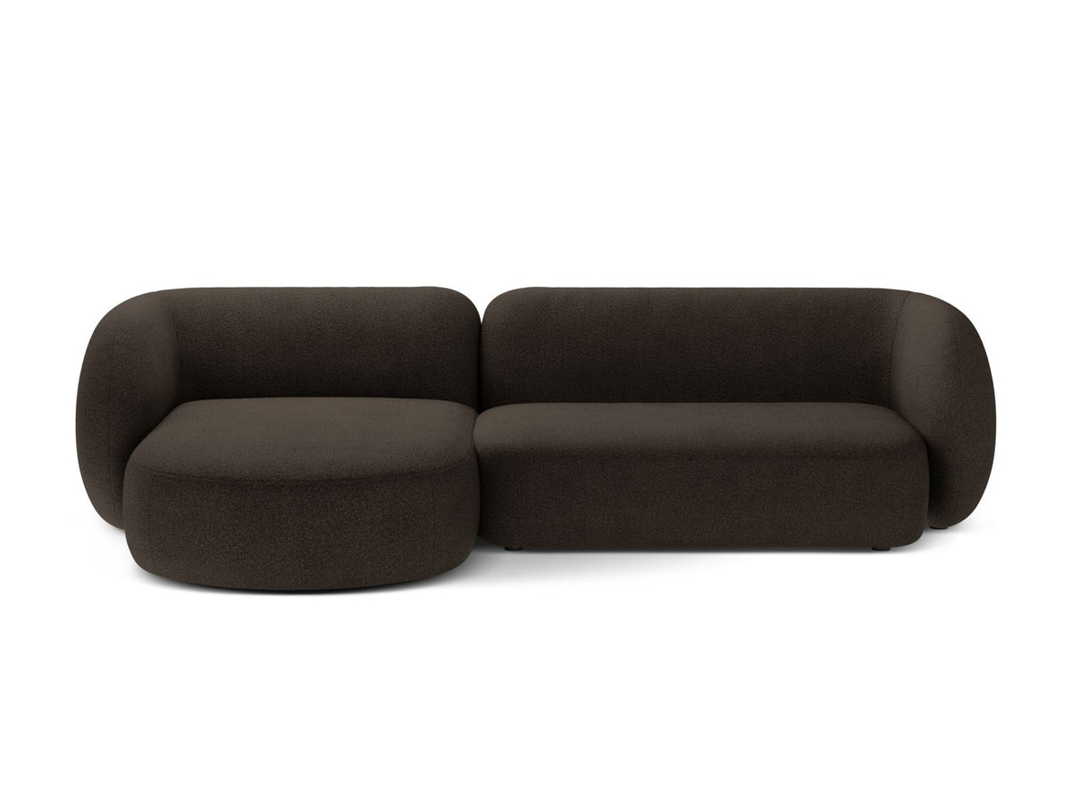 Kate — Corner Sofa Brown (Baloo 2081) Black Plastic Left