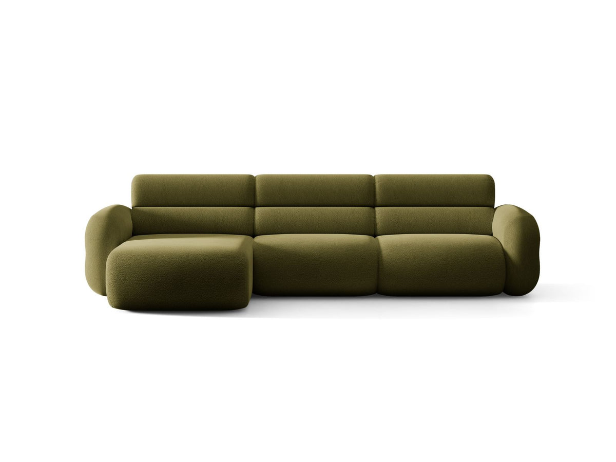 Neo — Corner Sofa (305x165x83 cm) Dark Olive Green (Baloo 2090) Left