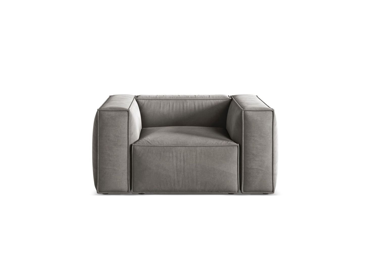 Aveiro — Armchair Grey (Casino Stone) Black Plastic