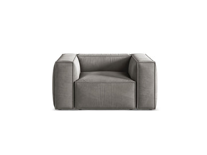 Aveiro — Armchair Grey (Casino Stone) Black Plastic