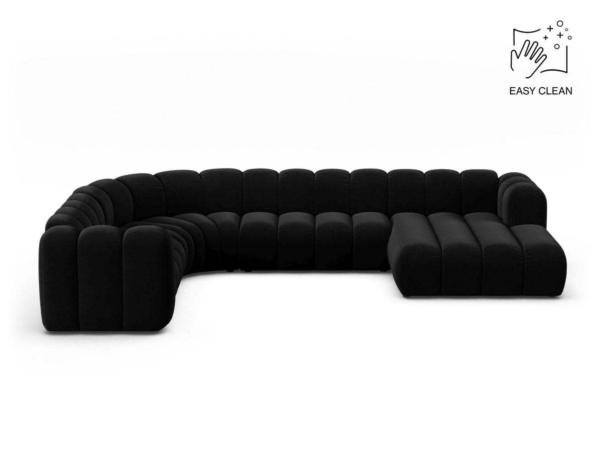 Lupine — Panoramic Sofa Black (Venus 2923) Black Plastic Left