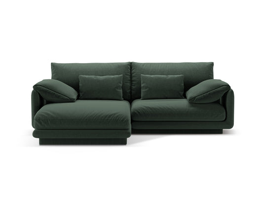 Torino — Corner Sofa Moss Green (Wind 75) Black Plastic Left