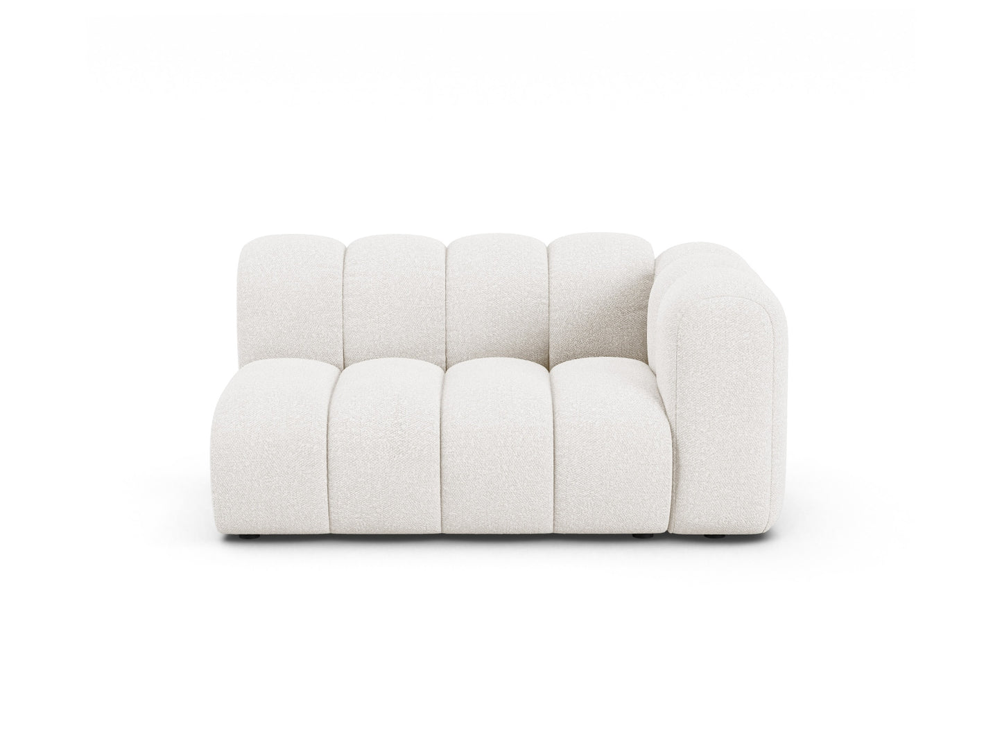 Lupine — Modular Sofa White (Baloo 2073) Black Plastic Right