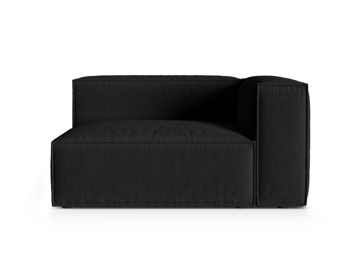 Nuria — Modular Sofa Black (Liberty 22) Black Plastic Right