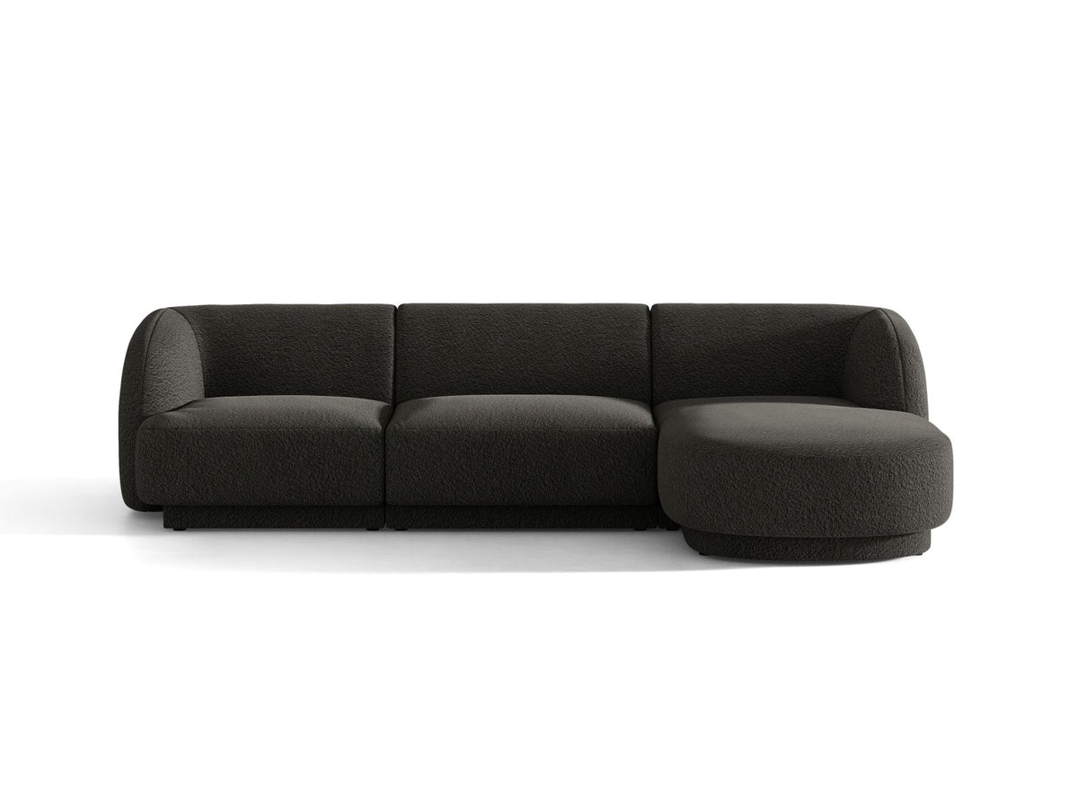 Miley — Corner Sofa Brown (Baloo 2081) Black Plastic Right