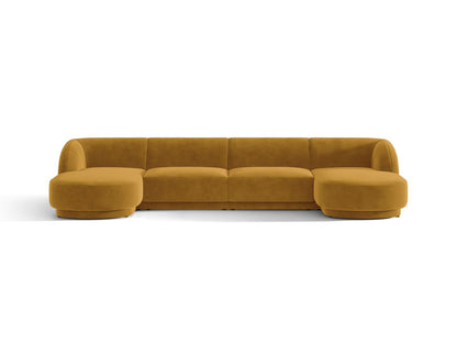 Miley — Panoramic Sofa Yellow (Bluvel 68) Black Plastic