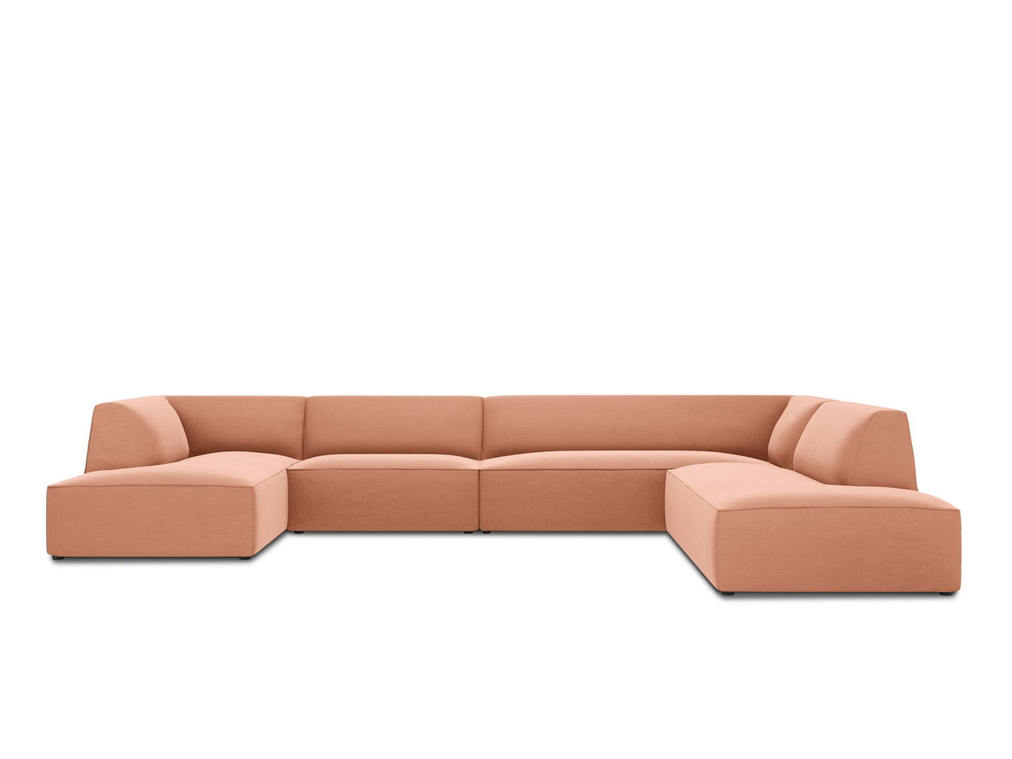 Ruby — Panoramic Sofa Pink (Salvador 11) Black Plastic Right