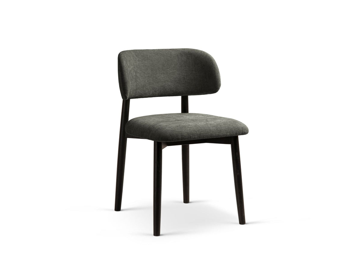 Evan — Kitchen Chair (49.5x51x77 cm) Dark Grey (Rebel 3) Black Beech Wood