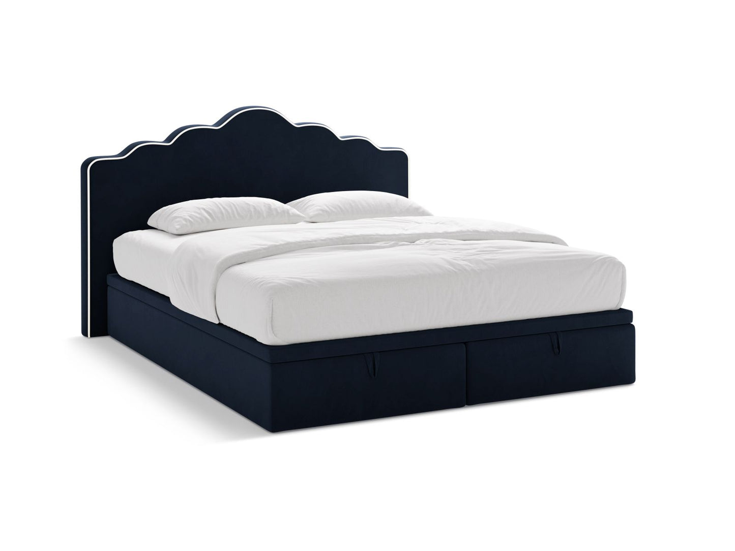 Dream — Bed (160x211x122 cm) Ivory && Royal Blue (Magic Velvet 2256 && Magic Velvet 2204)
