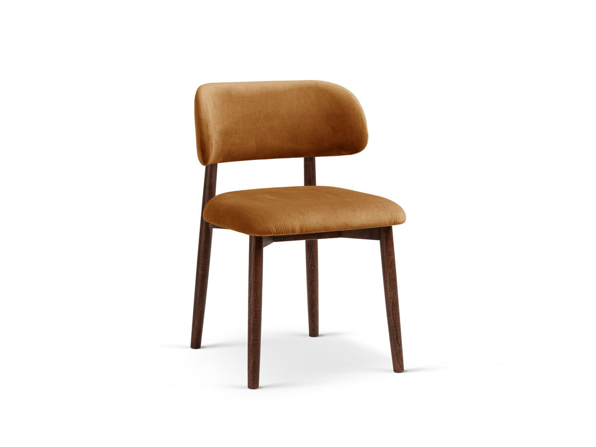Evan — Kitchen Chair (49.5x51x77 cm) Camel (Magic Velvet 2286) Walnut