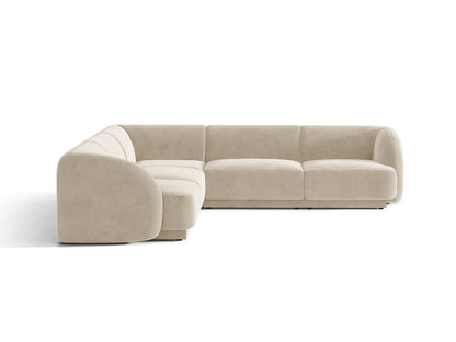 Miley — Corner Sofa Dark Beige (Bluvel 30) Black Plastic