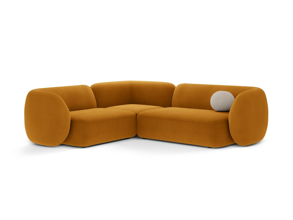 Kate — Corner Sofa Yellow (Salvador 10) Black Plastic