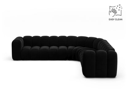 Lupine — Corner Sofa Black (Venus 2923) Black Plastic