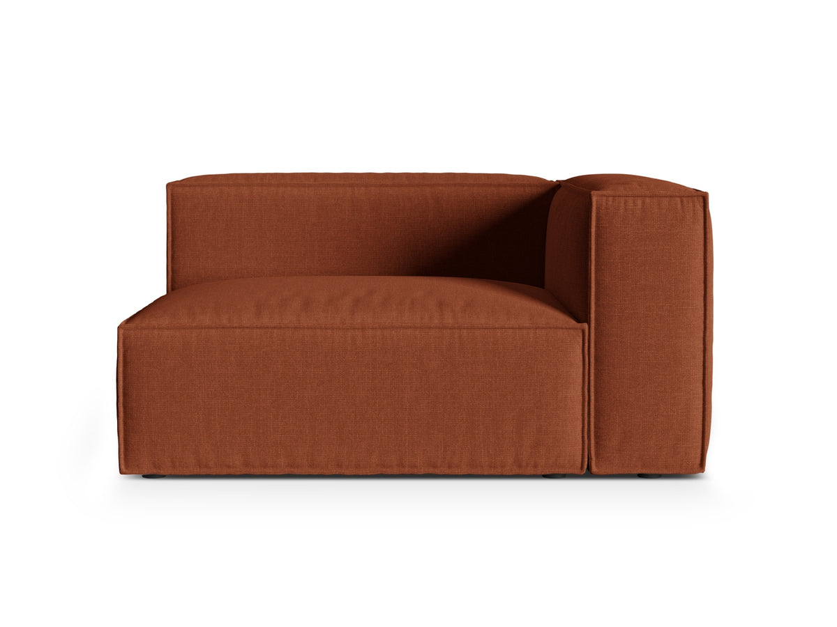 Nuria — Modular Sofa Brick (Liberty 9) Black Plastic Right