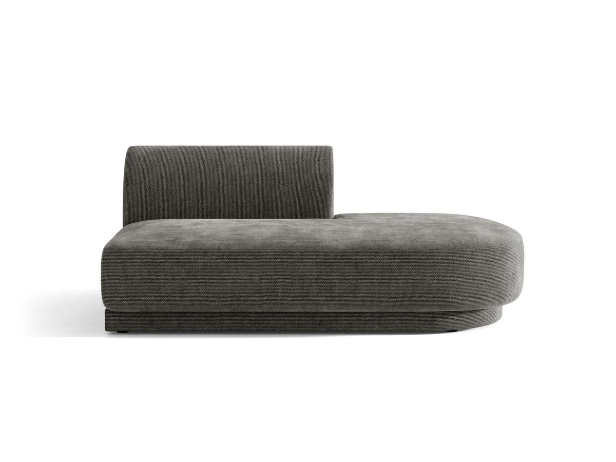 Miley — Modular Sofa Grey (Haga 16) Black Plastic Right