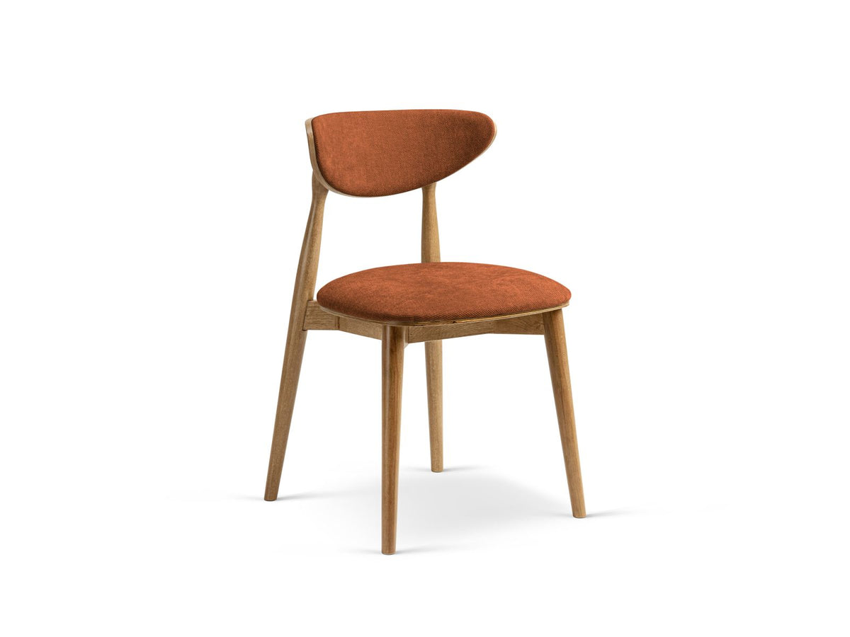 Rina — Kitchen Chair (47.5x48x79 cm) Orange (Rebel 20) American Walnut