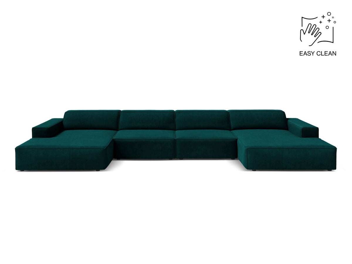 Jodie — Panoramic Sofa Deep Petrol (Venus 2911) Black Plastic