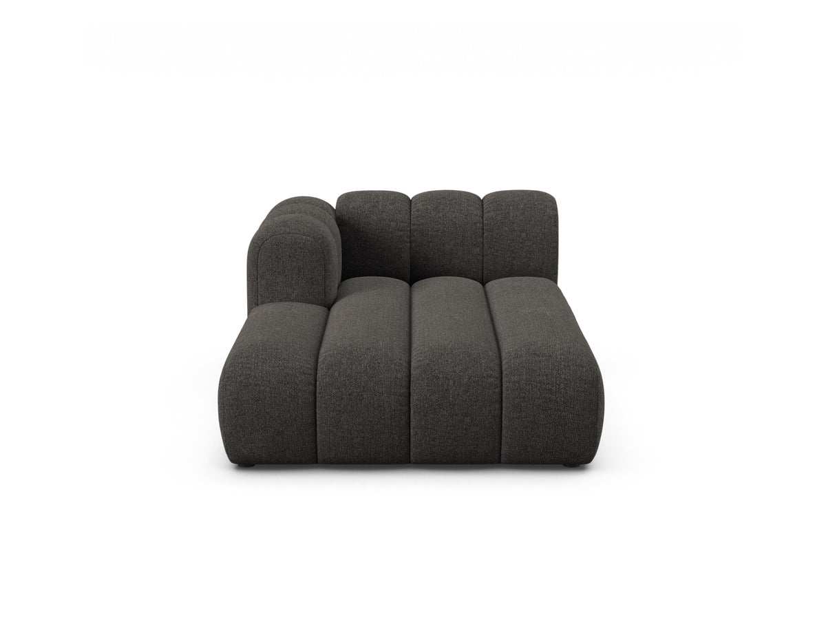 Lupine — Chaise Longue Dark Grey (Eden 20 Graphite) Black Plastic Left