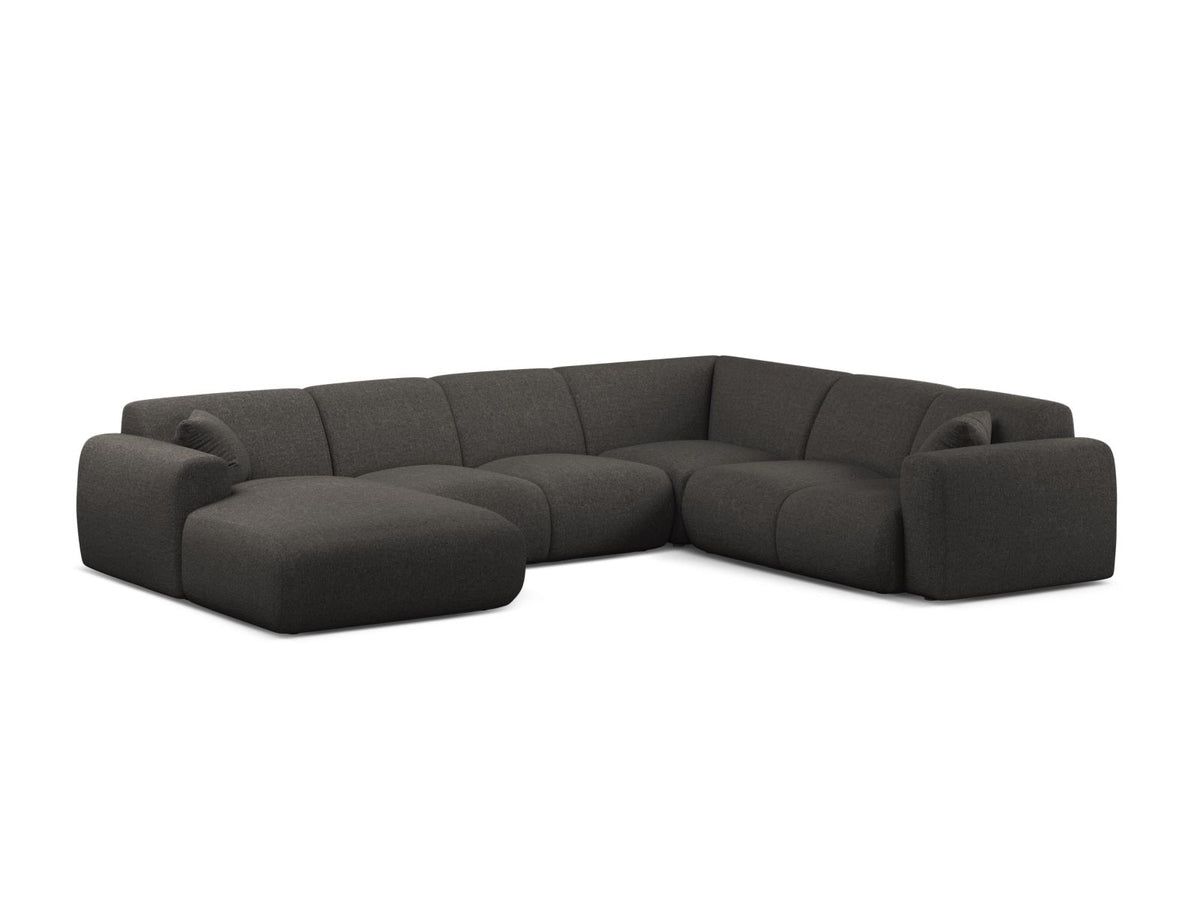 Molino — Panoramic Sofa Dark Grey (Eden 20 Graphite) Black Plastic Right