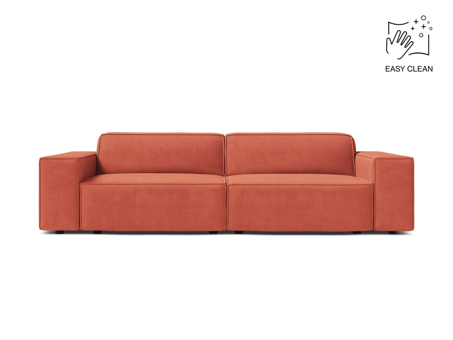 Jodie — Sofa Coral (Venus 2933) Black Plastic