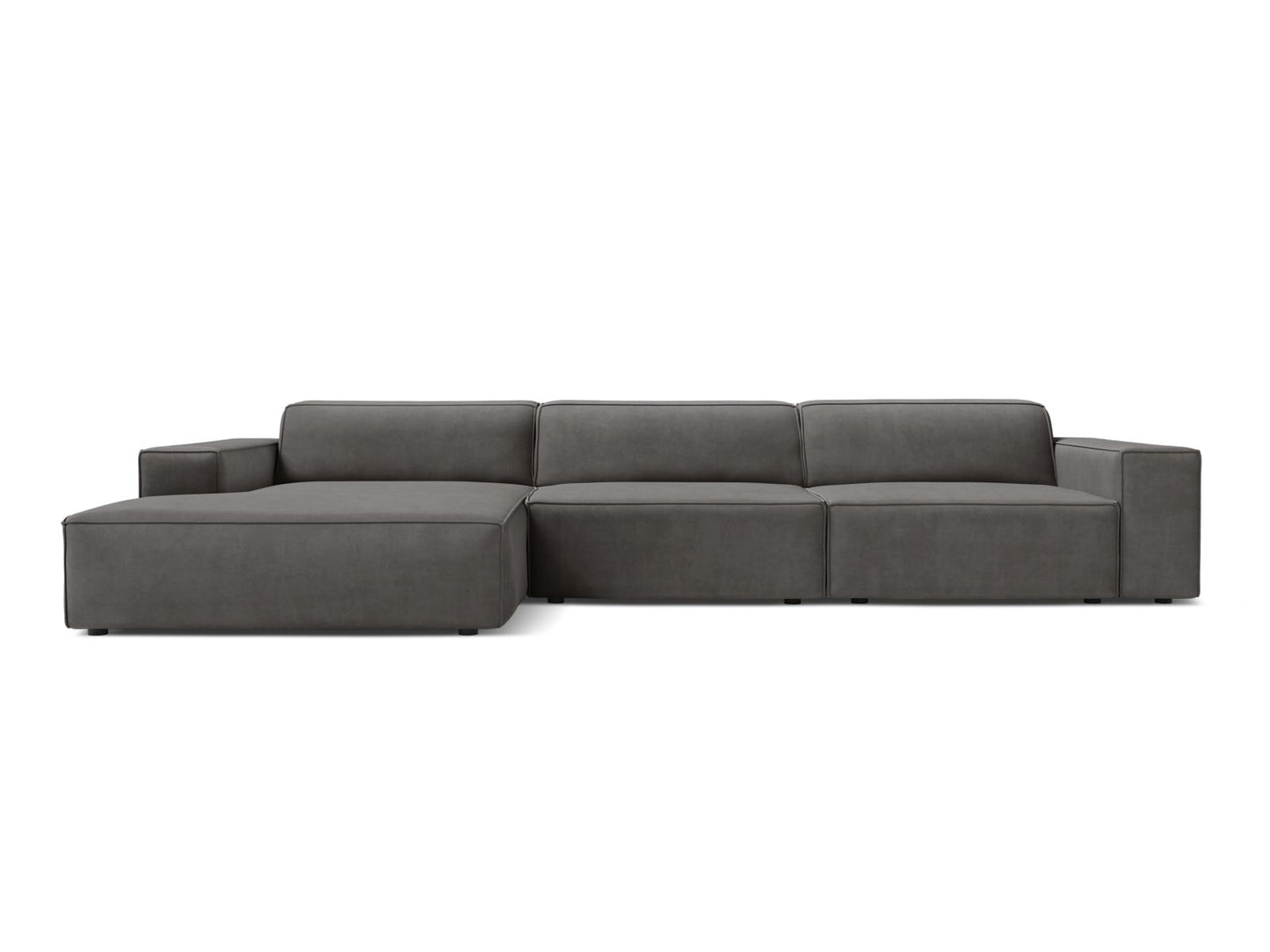 Jodie — Corner Sofa (284x162x77 cm) Light Grey (Bluvel 13) Left