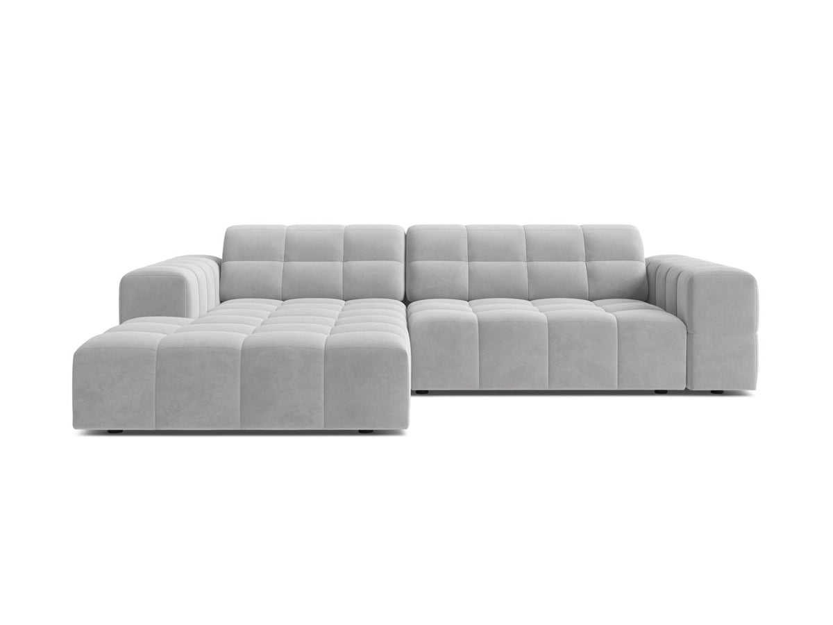 Jennifer — Corner Sofa (234x167x78 cm) Silver (Bluvel 03) Left