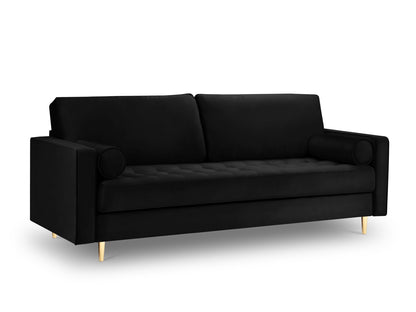 Aspen — Sofa Black (Salvador 19) Gold Metal