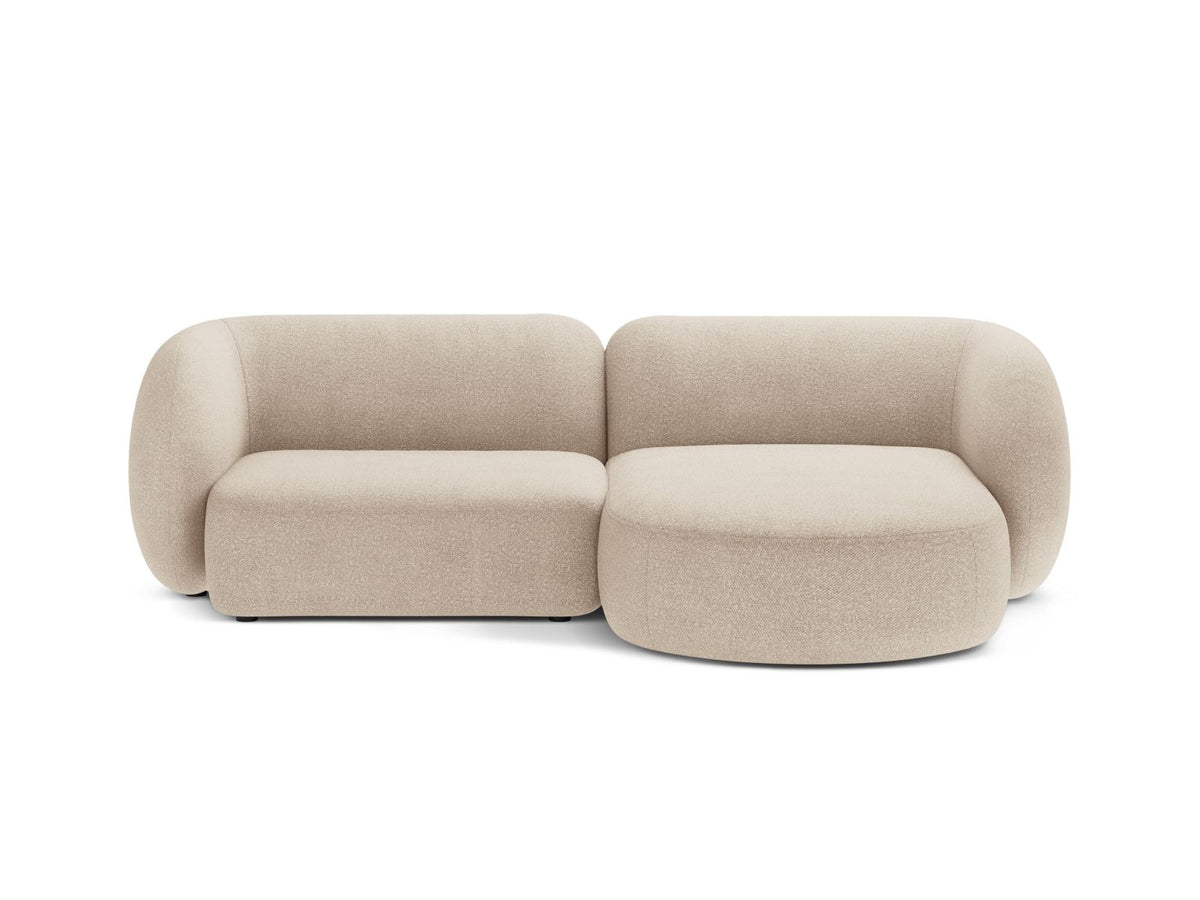 Kate — Corner Sofa Beige (Baloo 2074) Black Plastic Right