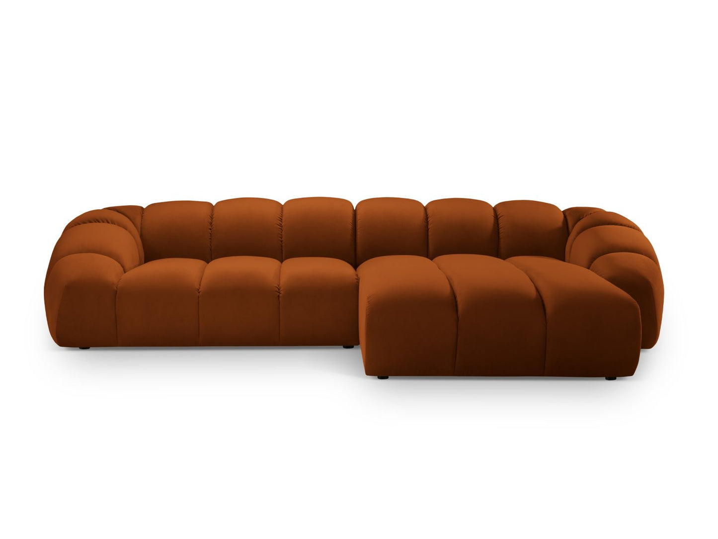 Diana — Corner Sofa Terracotta (Salvador 14) Black Plastic Right