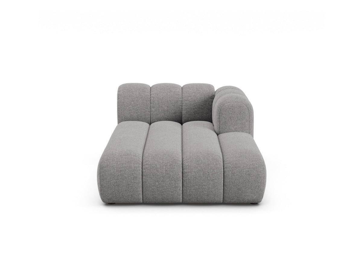 Lupine — Chaise Longue Light Grey (Eden 18 Grey) Black Plastic Right
