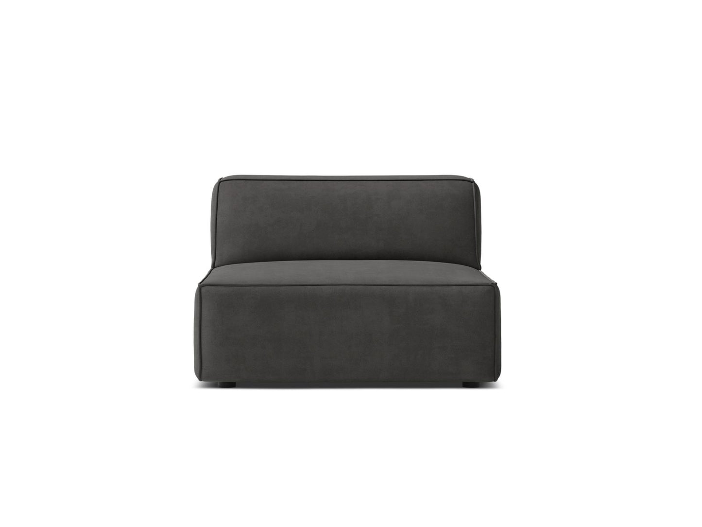 Jodie — Modular Sofa Grey (Bluvel 14) Black Plastic