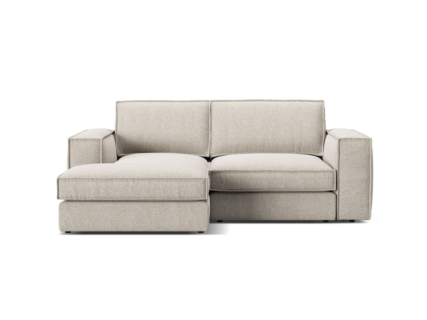 Pola — Corner Sofa Sand (BABEL SAND) Black Plastic Left