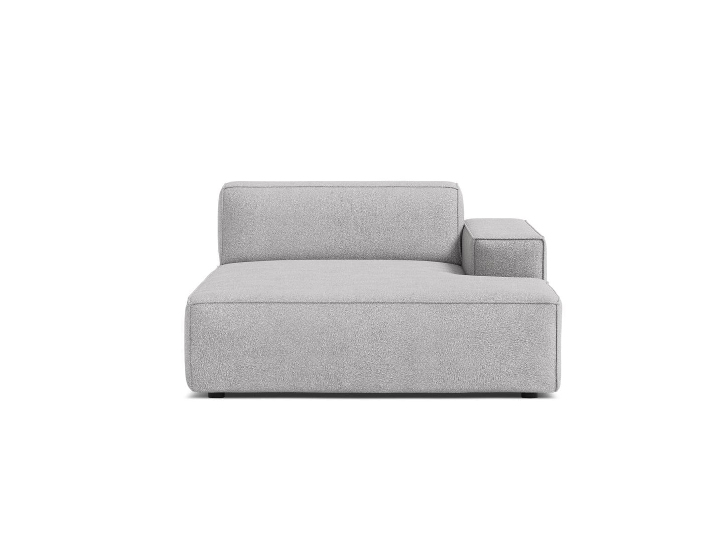Jodie — Chaise Longue Light Grey (Baloo 2085) Black Plastic Right