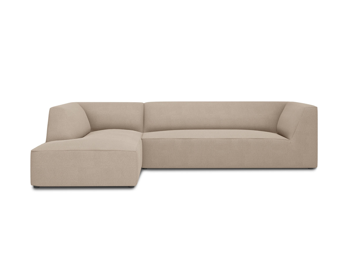 Ruby — Corner Sofa Dark Beige (Ottawa 7) Black Plastic Left