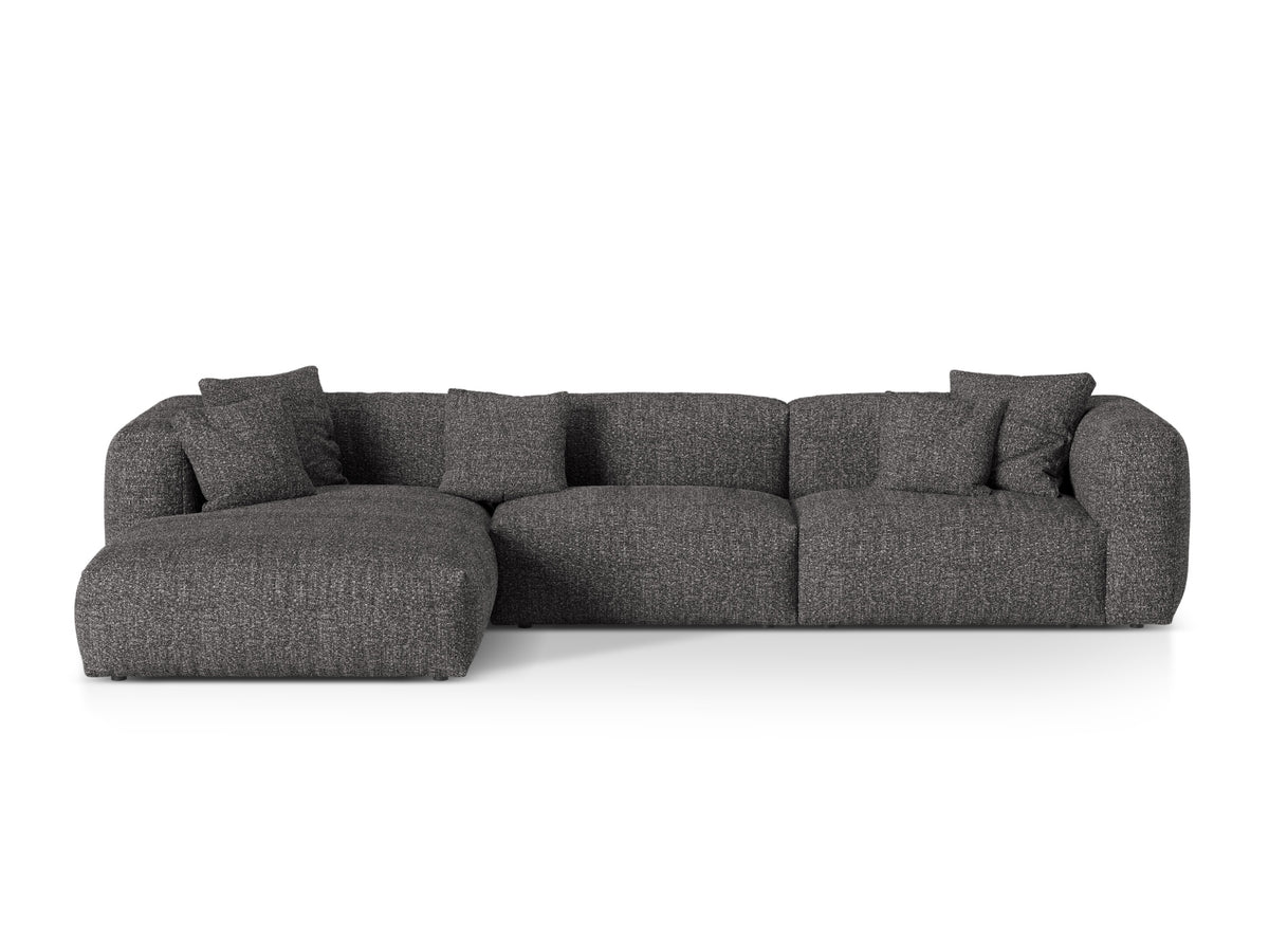 Martina — Corner Sofa Anthracite (Monet Anthracite) Black Plastic Left