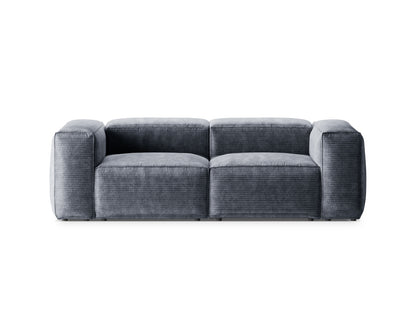 Bergamo — Sofa Muted Blue (Perla 45) Black Plastic