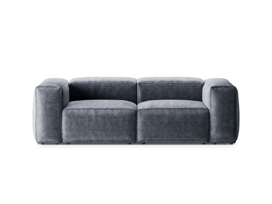 Bergamo — Sofa Muted Blue (Perla 45) Black Plastic