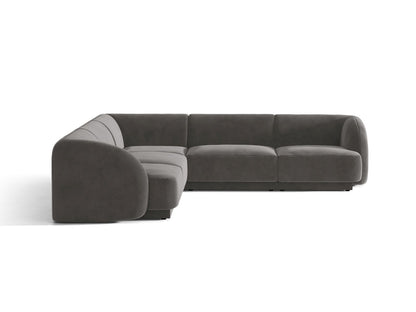 Miley — Corner Sofa Grey (Venus 2930) Black Plastic