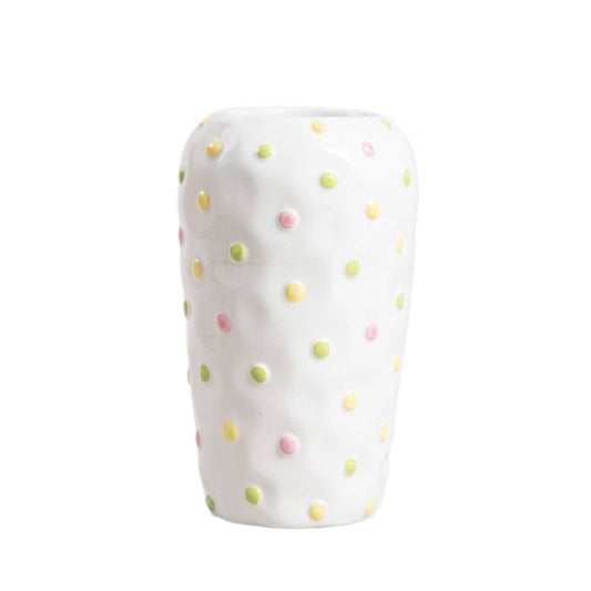 DOT Vase with Pastel Dots - 22x13x13 cm Decorative Ceramic Vase