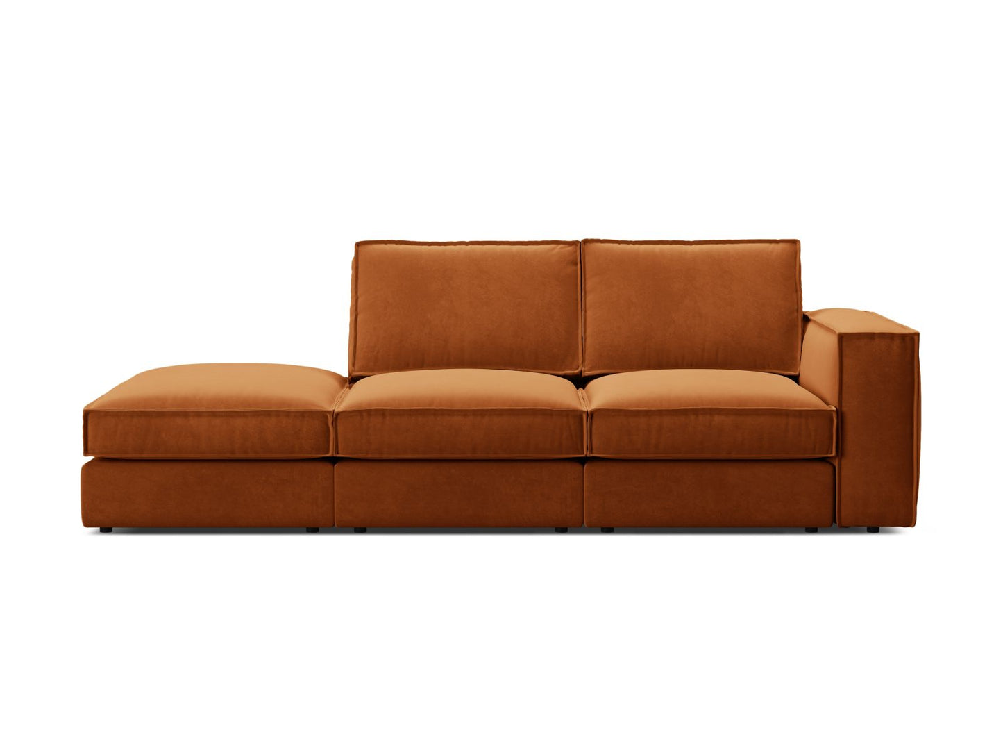 Pola — Sofa Terracotta (Salvador 14) Black Plastic Left