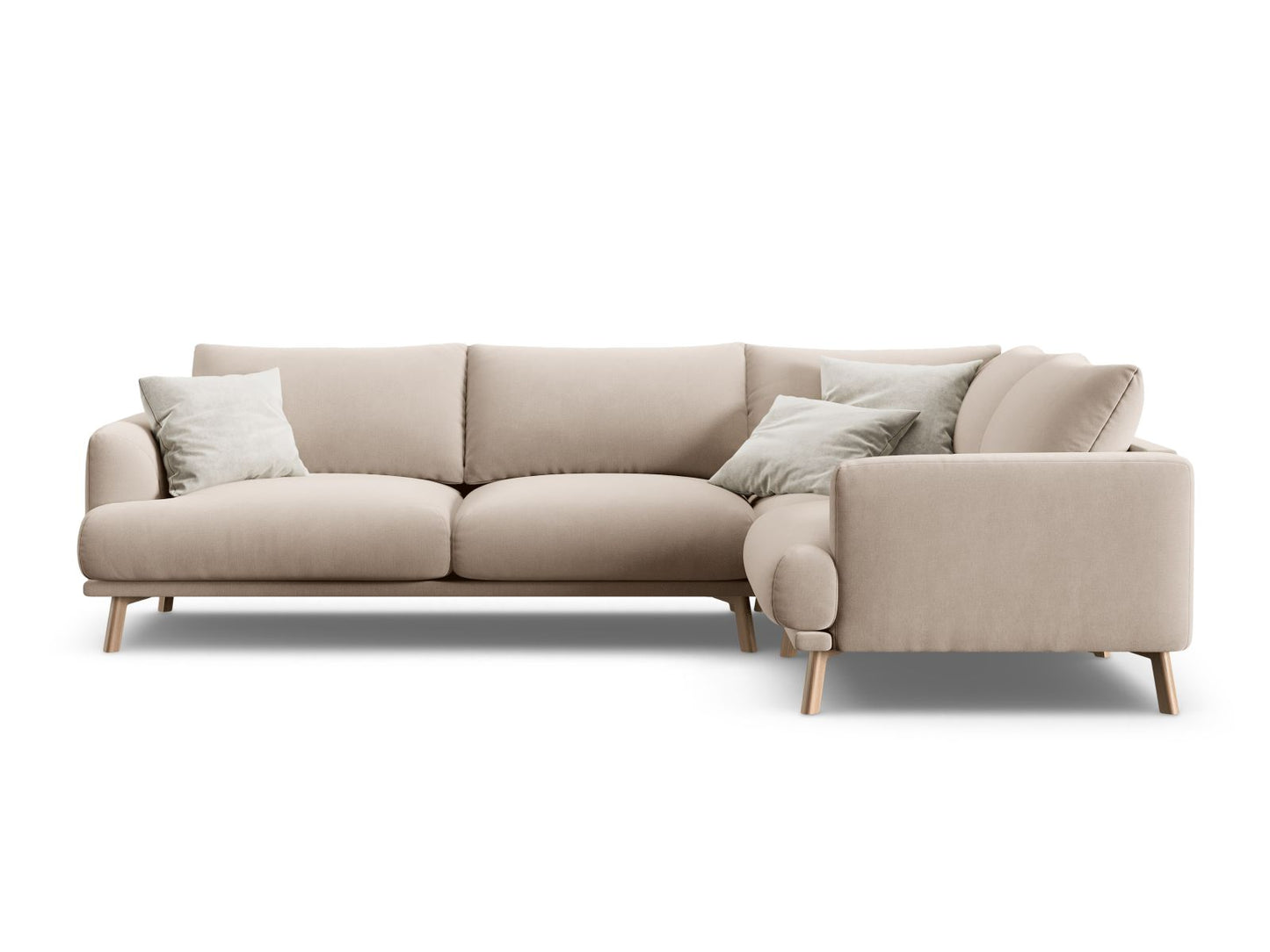 Naomi — Corner Sofa Beige (Salvador 1) Wood