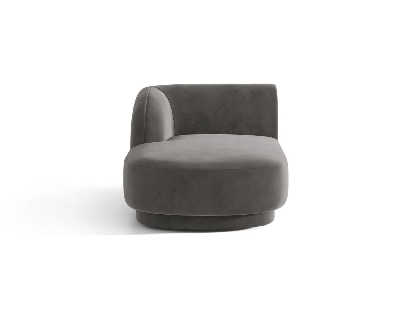 Miley — Chaise Longue Grey (Venus 2930) Black Plastic Left