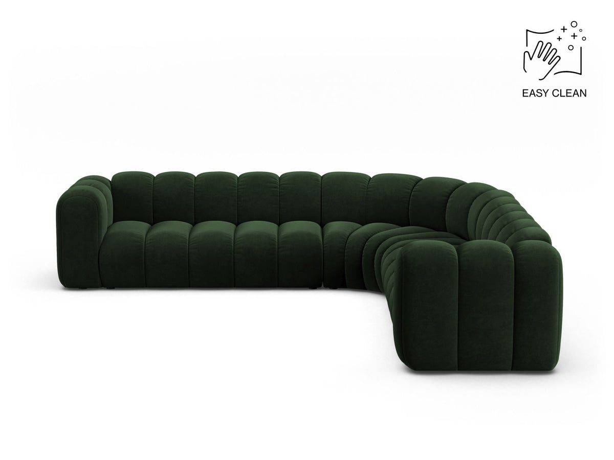 Lupine — Corner Sofa Bottle Green (Venus 2940) Black Plastic