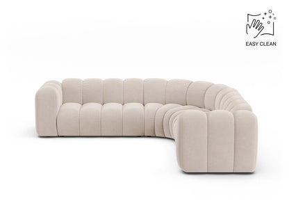 Lupine — Corner Sofa Light Beige (Venus 2927) Black Plastic